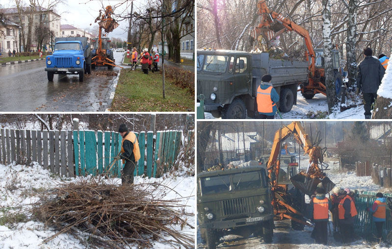 Несмотря на похолодание работы по санитарной очистке города Шумерля продолжаются